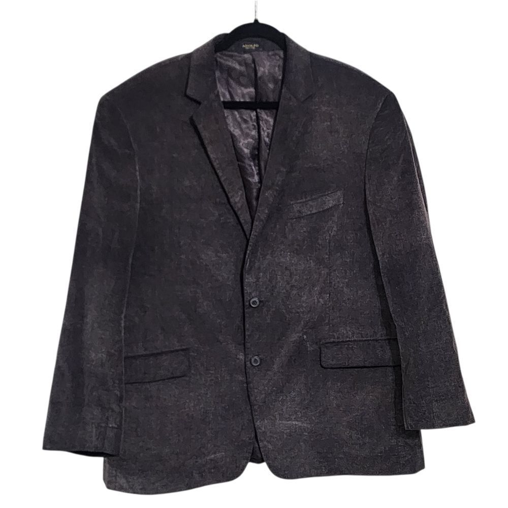 Adolfo Sports Coat Blazer 48R Gray Corduroy